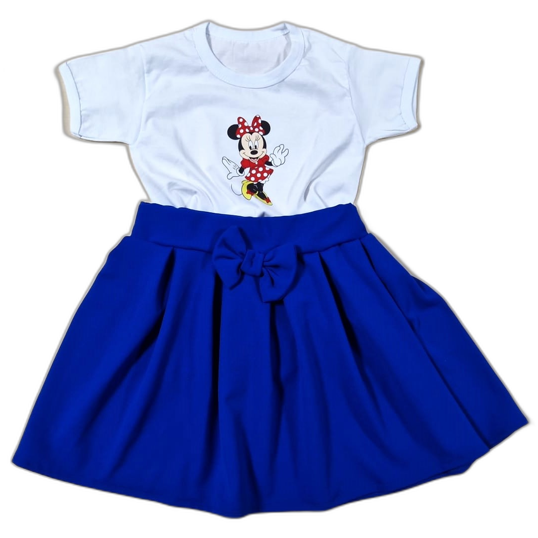 Set tricou Minnie și fustă din crep elastic