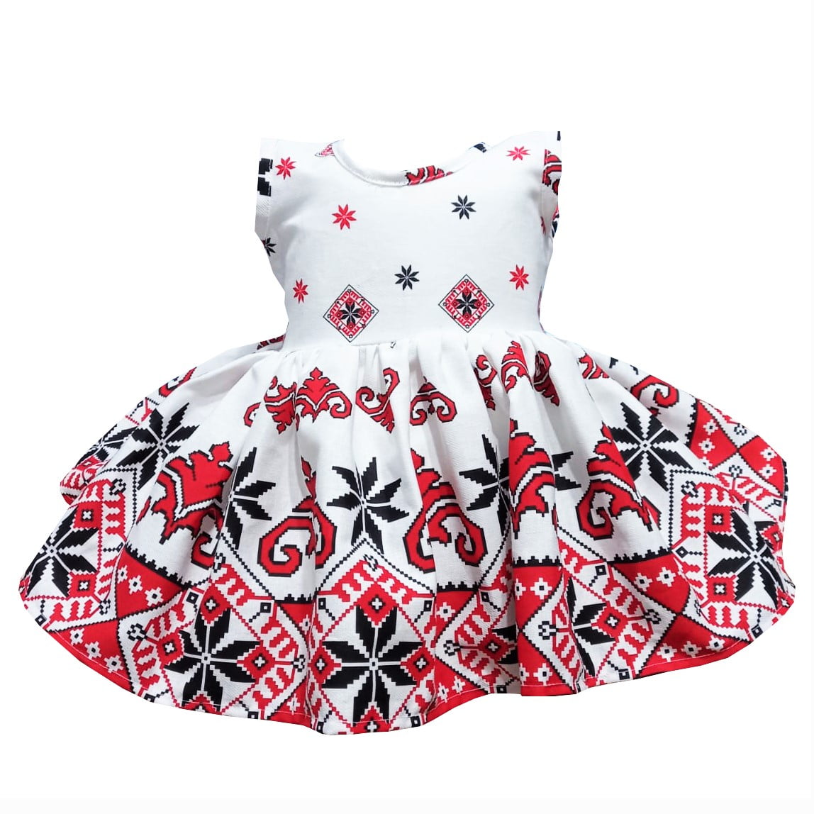 Rochie din bumbac Ardeal multicolora de vara imprimeu traditional MCF