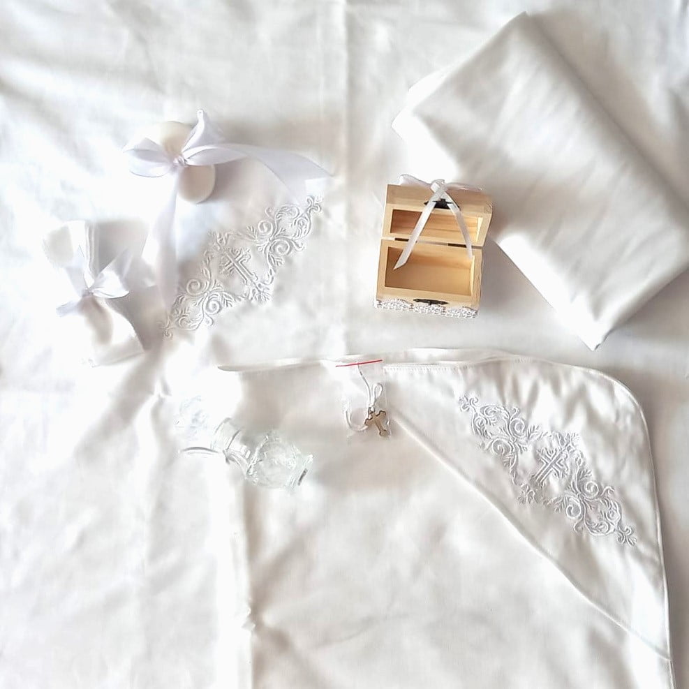 Complete baptismal kit MCF 9 pieces White