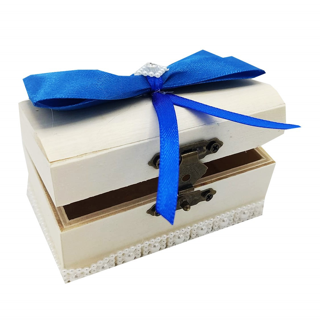 Chest box for the first strand MCF handmade polka dots - BabyBlue, 10x5x5 cm