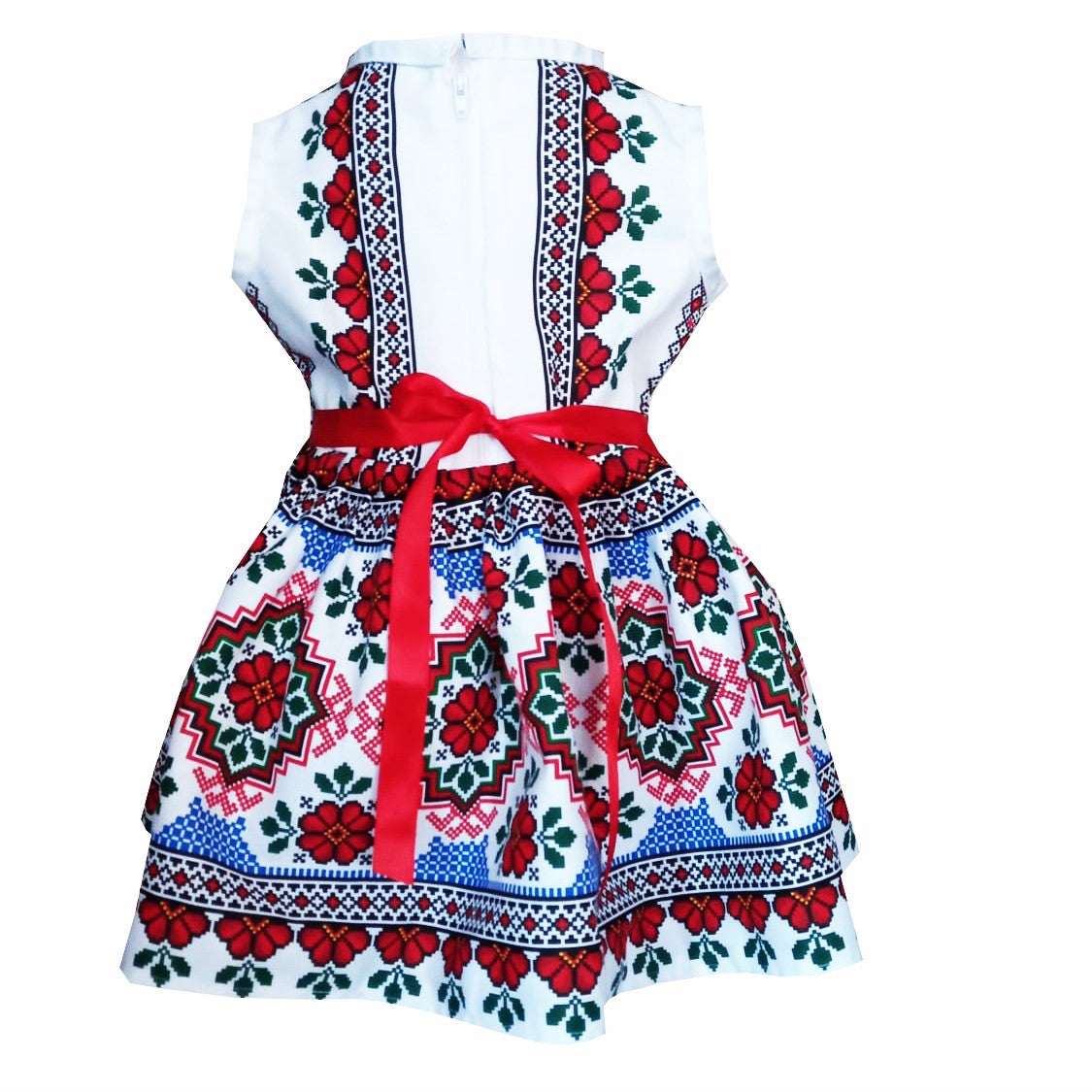Traditional Muntenia MCF girls' dress, multi-colored, summer cotton