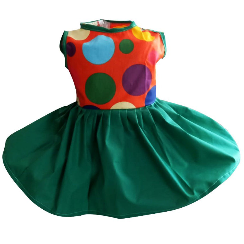 MCF Girls' Dress Petale de joy Multicolored Summer Cotton