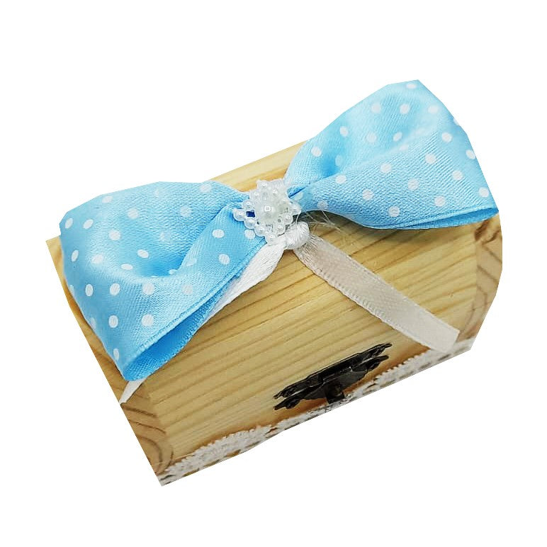 Chest box for the first strand MCF handmade polka dots - BabyBlue, 10x5x5 cm