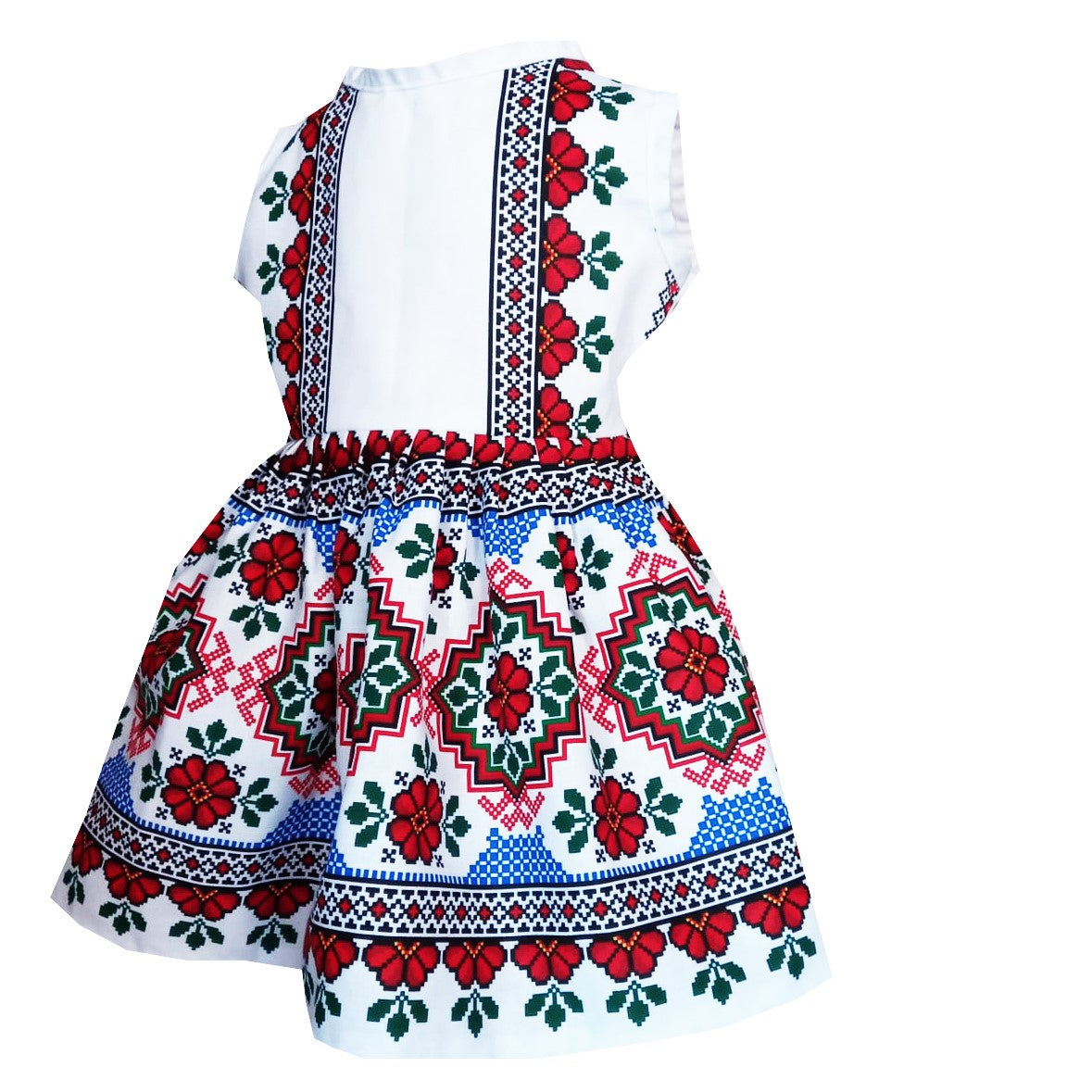 Traditional Muntenia MCF girls' dress, multi-colored, summer cotton