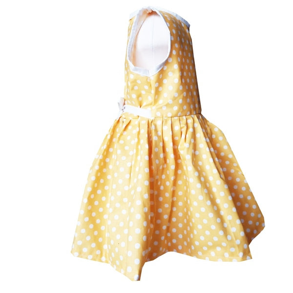 Red cotton dress with white polka dots for summer Ladybug