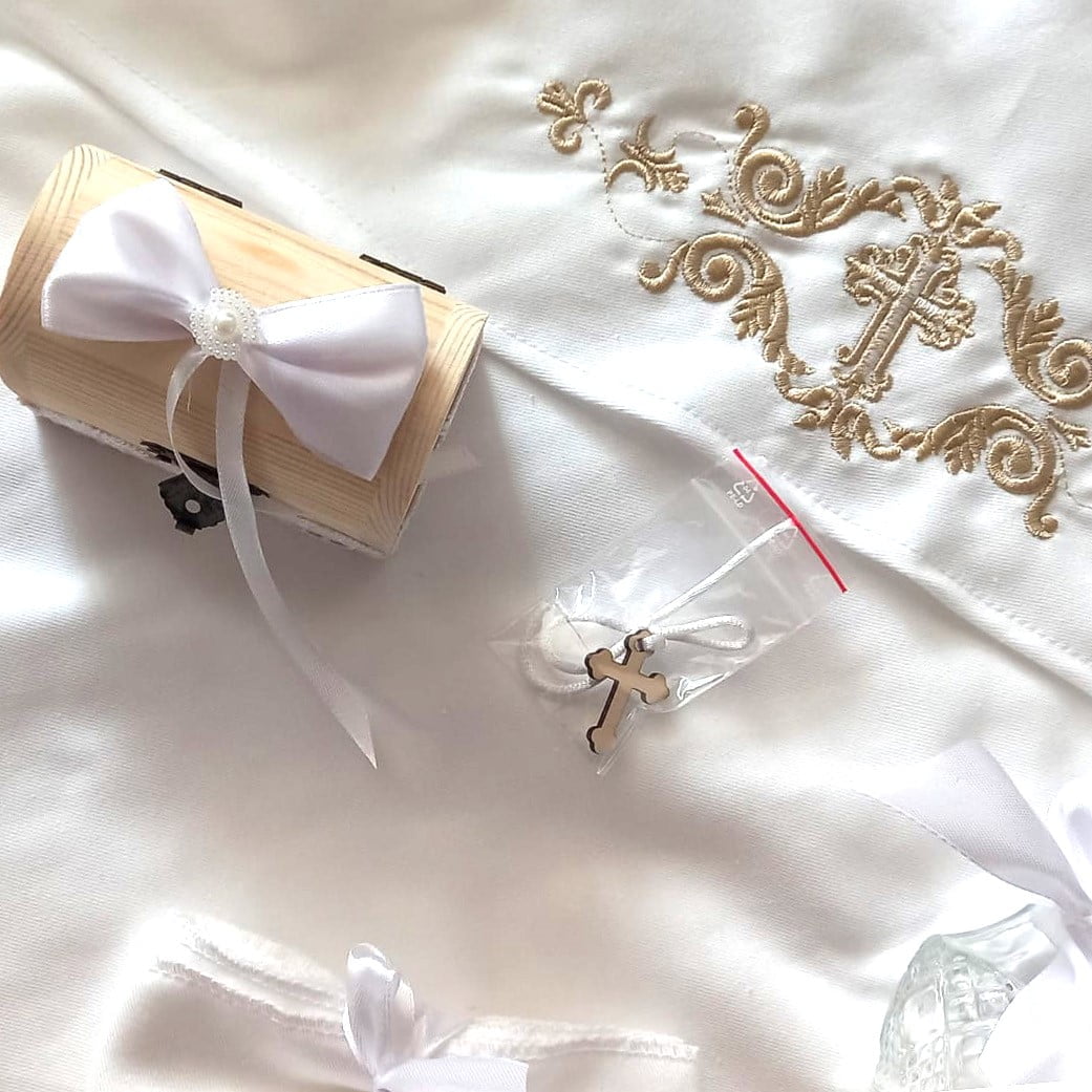 Complete baptismal kit MCF 9 pieces White