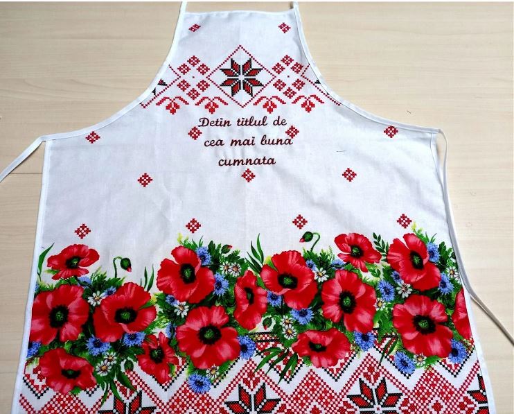 Kitchen apron for cooking MCF traditional Oltenia unique gift for mothers wives friends