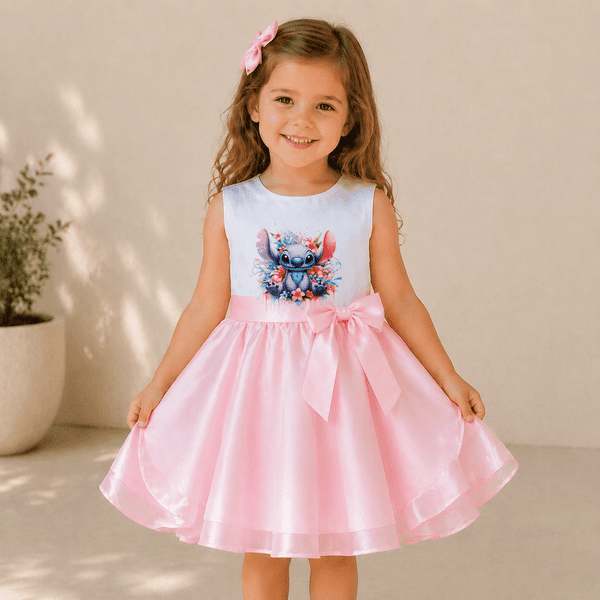 Rochie fete MCF Printesa roz Stitch