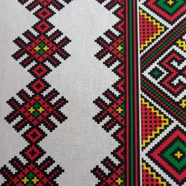 Față de masă decorativă tradițională Banat – bumbac 100%, MCF, model popular românesc - MCF România