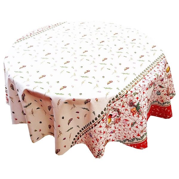 Față de masă rotundă din bumbac 100% cu iepurași de Paște – decor festiv elegant - MCF România