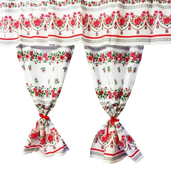 Perdea de bucătărie Moldova – bumbac 100%, MCF, 150x200 cm, model tradițional românesc - MCF România