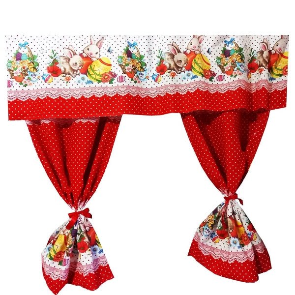 Perdea de bumbac cu iepuraș și coconaș de Paște - MCF - MCF România