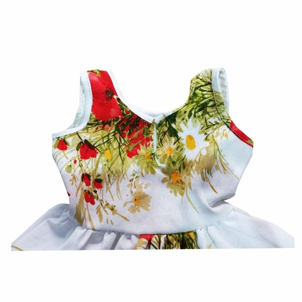Rochie de vară din bumbac – imprimeu cu flori de mac, multicoloră, MCF - MCF România