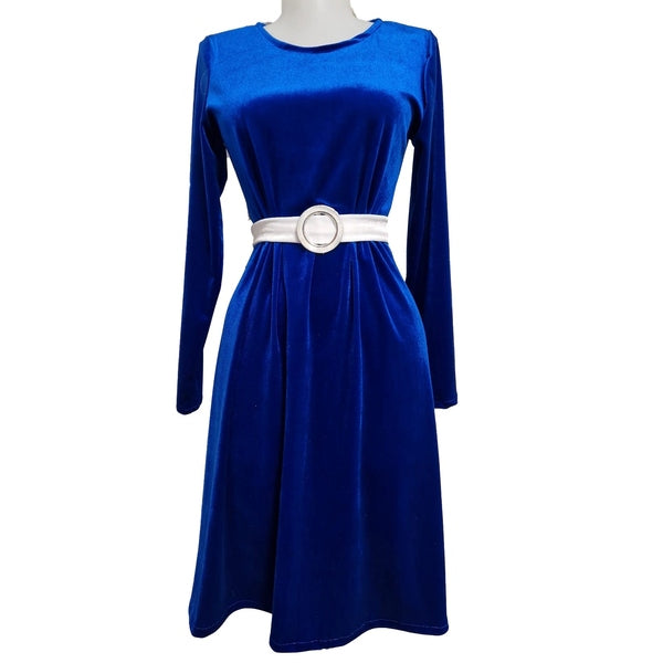 Set mama fiica din catifea albastru - MCF România