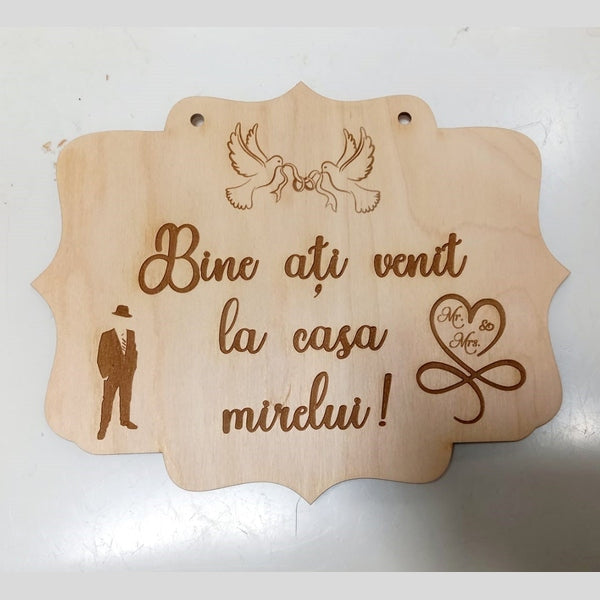 Tablita MCF Bun venit la casa miresei MDF - MCF România