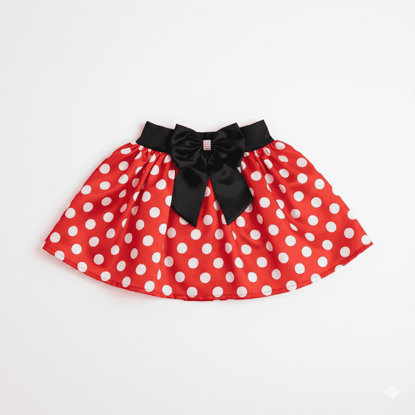 Fustă Minnie Mouse Roșie cu Buline Albe - Ținută Festivă Copii