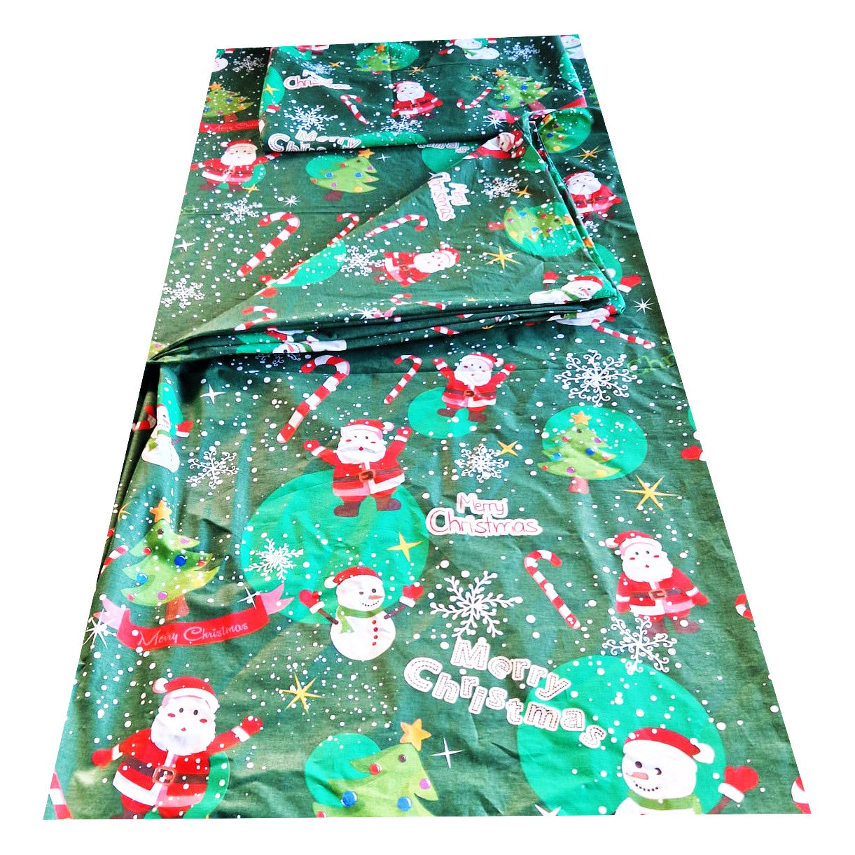 Cotton Bed Linen, Christmas 90x200 green