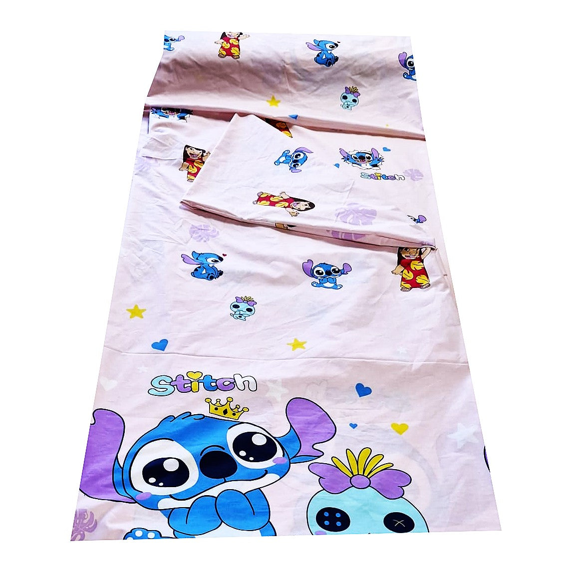 3-piece bed linen Stitch 90x200cm blue