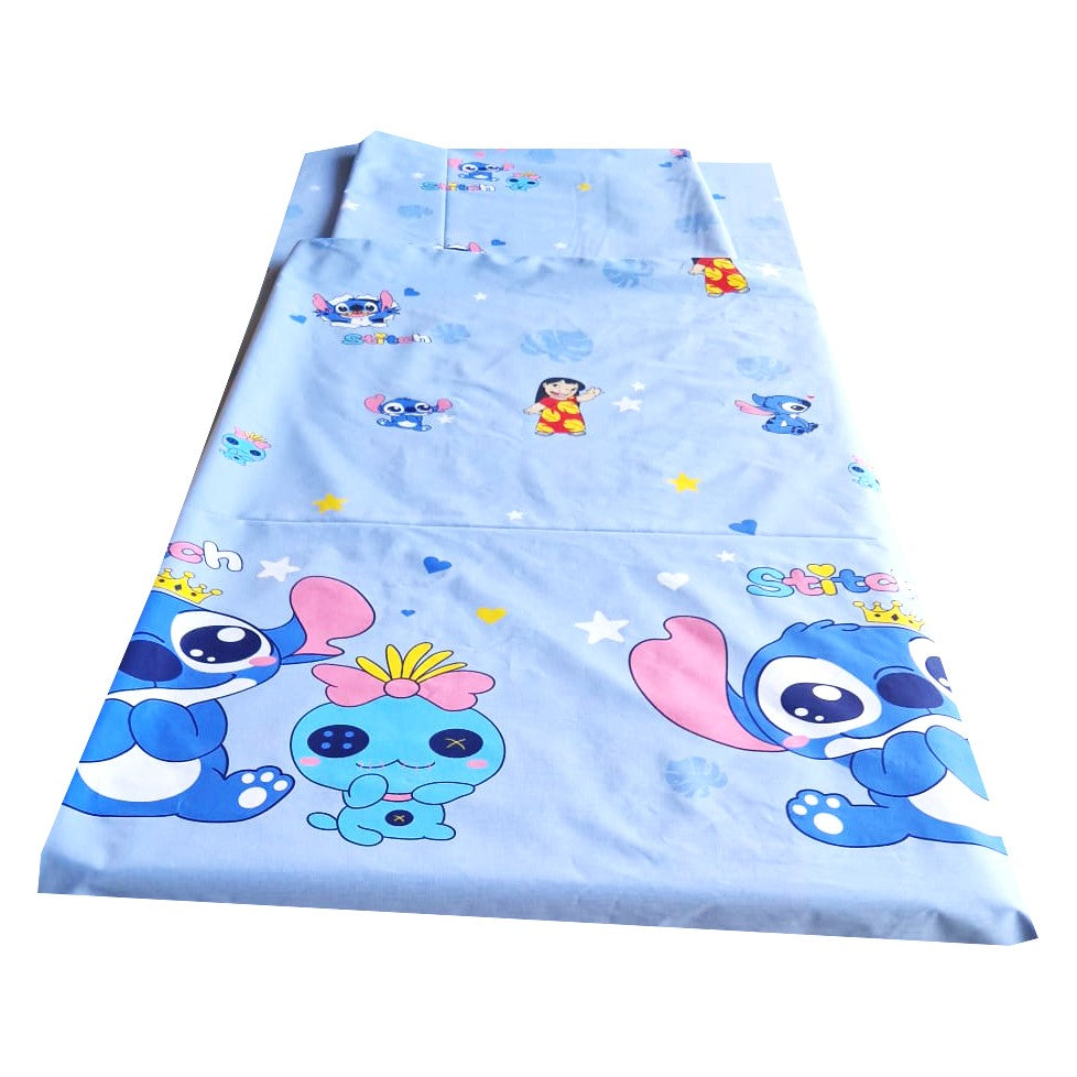 3-piece bed linen Stitch 90x200cm blue