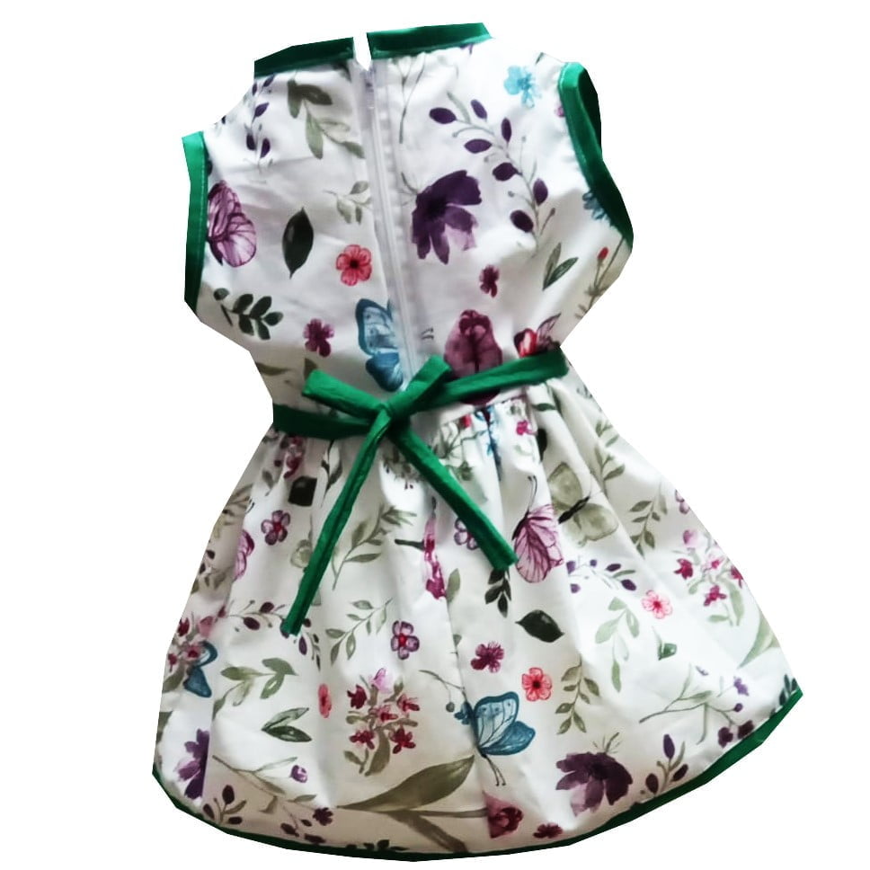 Rochie fete MCF fluturi si flori bumbac multicolor
