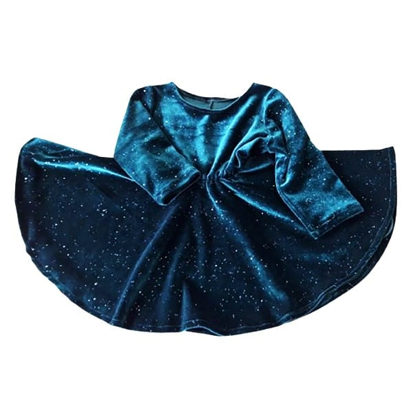 Velvet Princess Dress Emerald green velvet 5-6 years