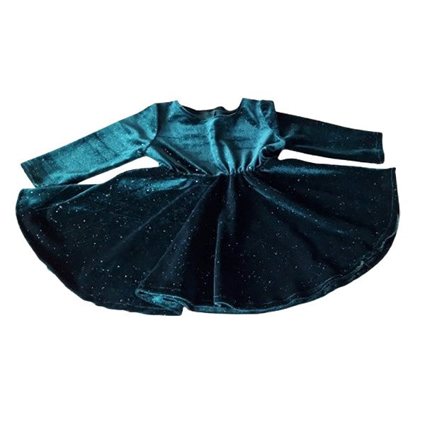 Velvet Princess Dress Emerald green velvet 5-6 years