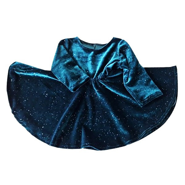 Velvet Princess Dress Emerald green velvet 5-6 years