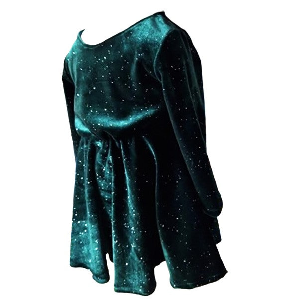 Velvet Princess Dress Emerald green velvet 5-6 years