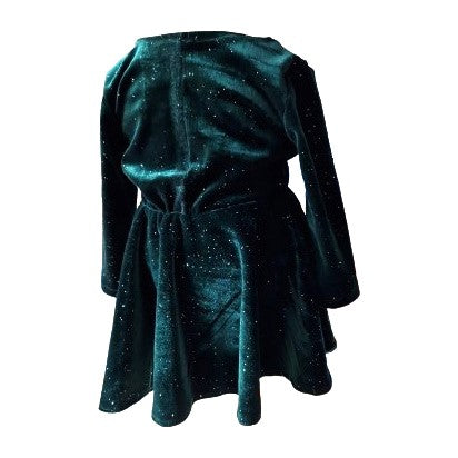 Velvet Princess Dress Emerald green velvet 5-6 years