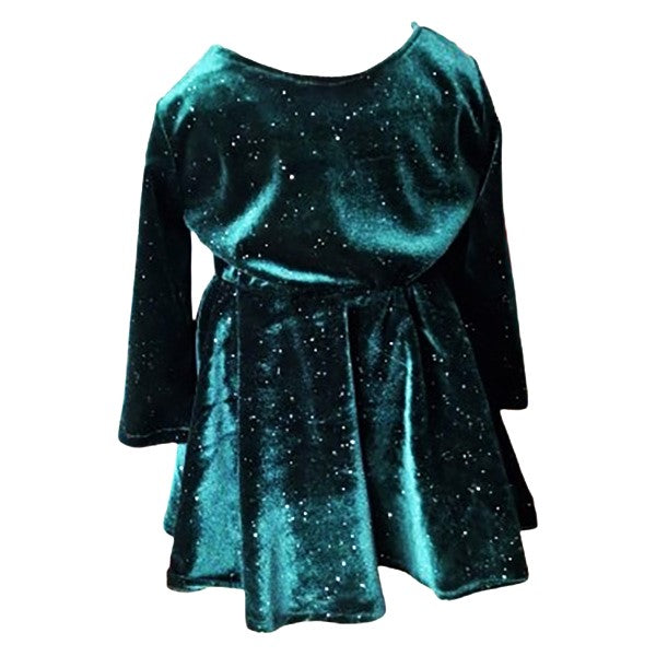 Velvet Princess Dress Emerald green velvet 5-6 years