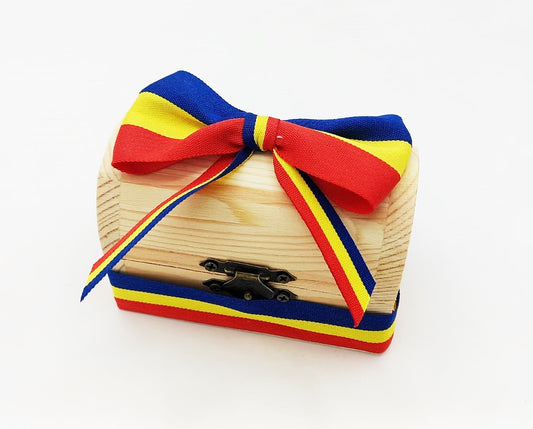 Chest box for the first strand MCF handmade polka dots - BabyBlue, 10x5x5 cm