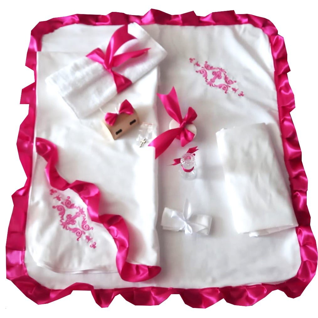 Complete baptismal kit MCF 9 pieces White