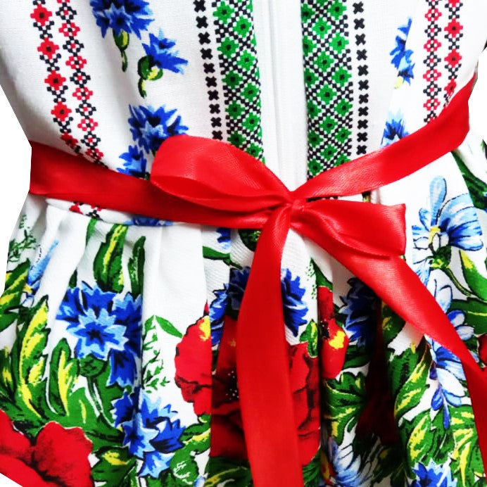 Rochie de vară din bumbac – model tradițional Crișana, multicolor, MCF