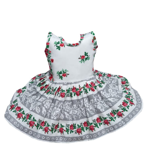 Rochie din bumbac multicolora de vara imprimeu traditional din Moldova bumbac