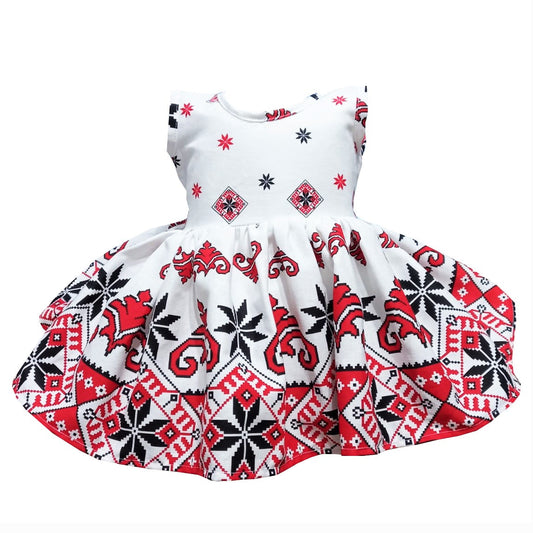 Rochie din bumbac Ardeal multicolora de vara imprimeu traditional  MCF