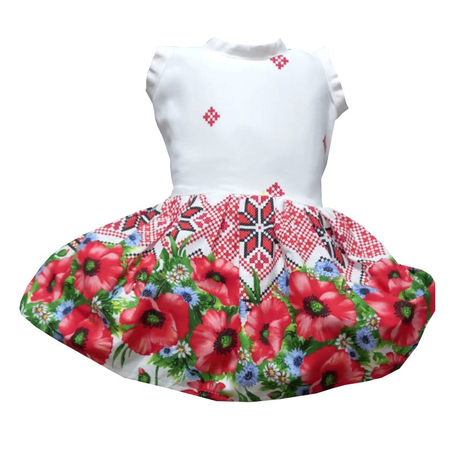 Rochie de vară din bumbac – imprimeu tradițional Oaș, multicoloră, MCF