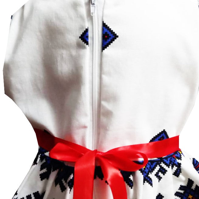 Rochie de vară din bumbac – imprimeu tradițional Dobrogea, multicoloră, MCF