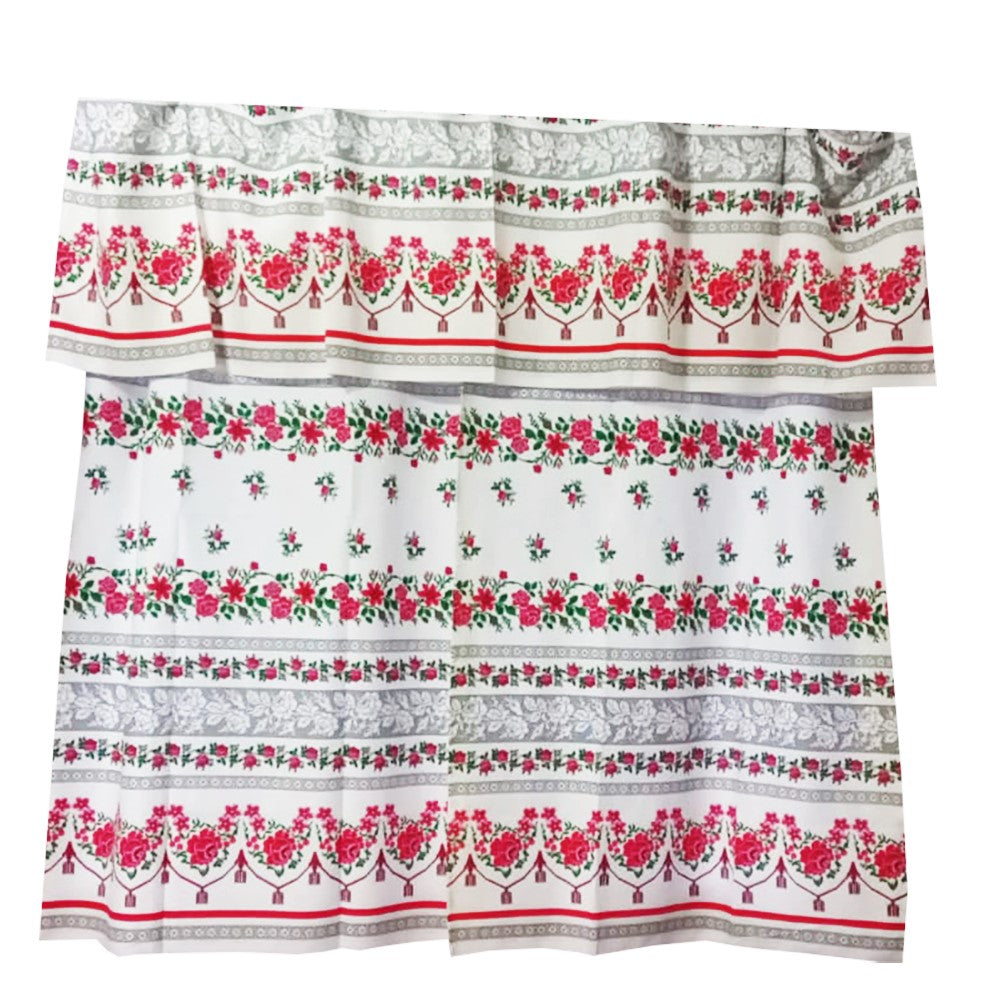 Perdea de bucătărie Moldova – bumbac 100%, MCF, 150x200 cm, model tradițional românesc