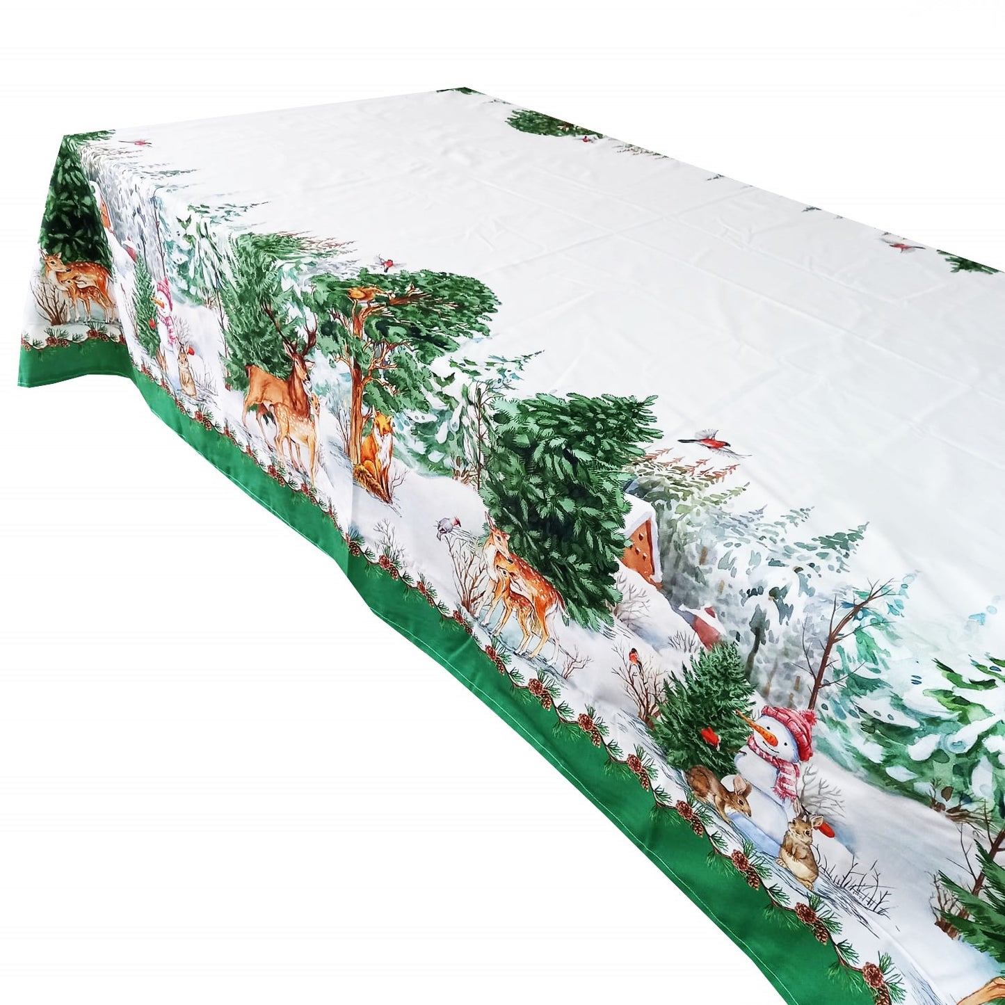 Față de masă „Animalele Pădurii” – bumbac de calitate, imprimeu tematic natură