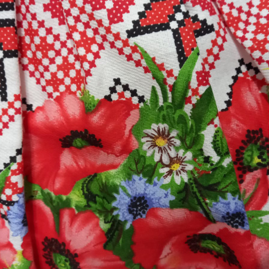 Rochie de vară din bumbac – imprimeu tradițional Oaș, multicoloră, MCF