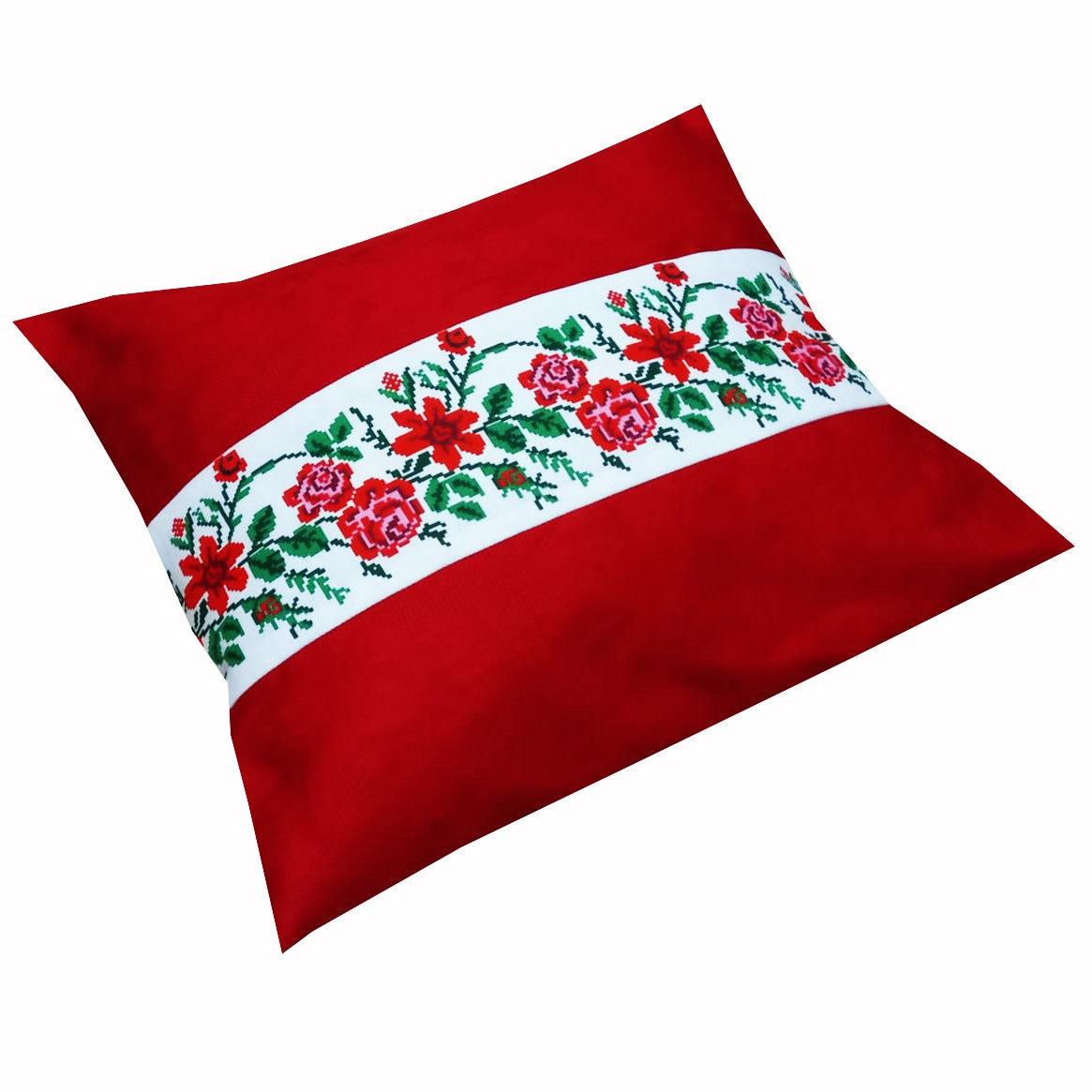 Set 2 fețe de pernă – roșu, model tradițional Moldova, 35x45 cm, MCF