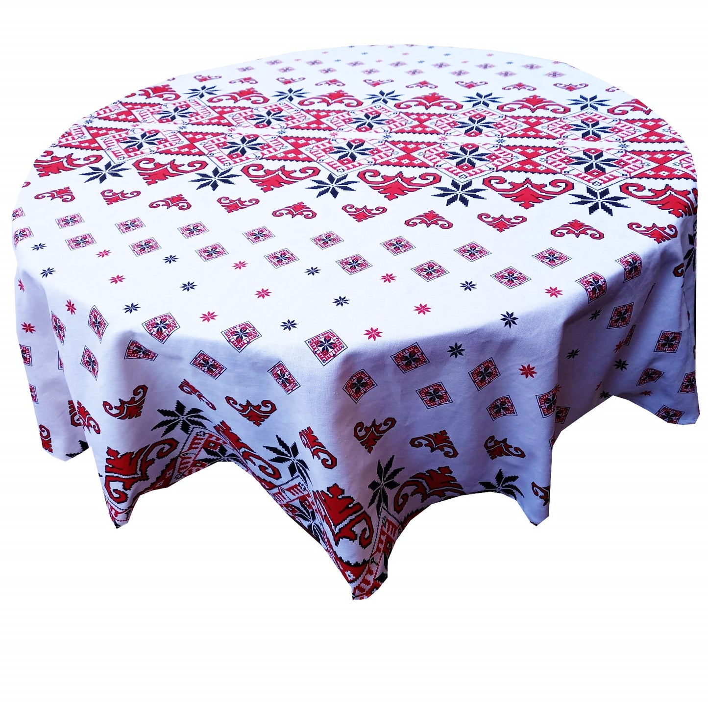 Față de masă rotundă tradițională Ardeal – bumbac de calitate, model popular românesc