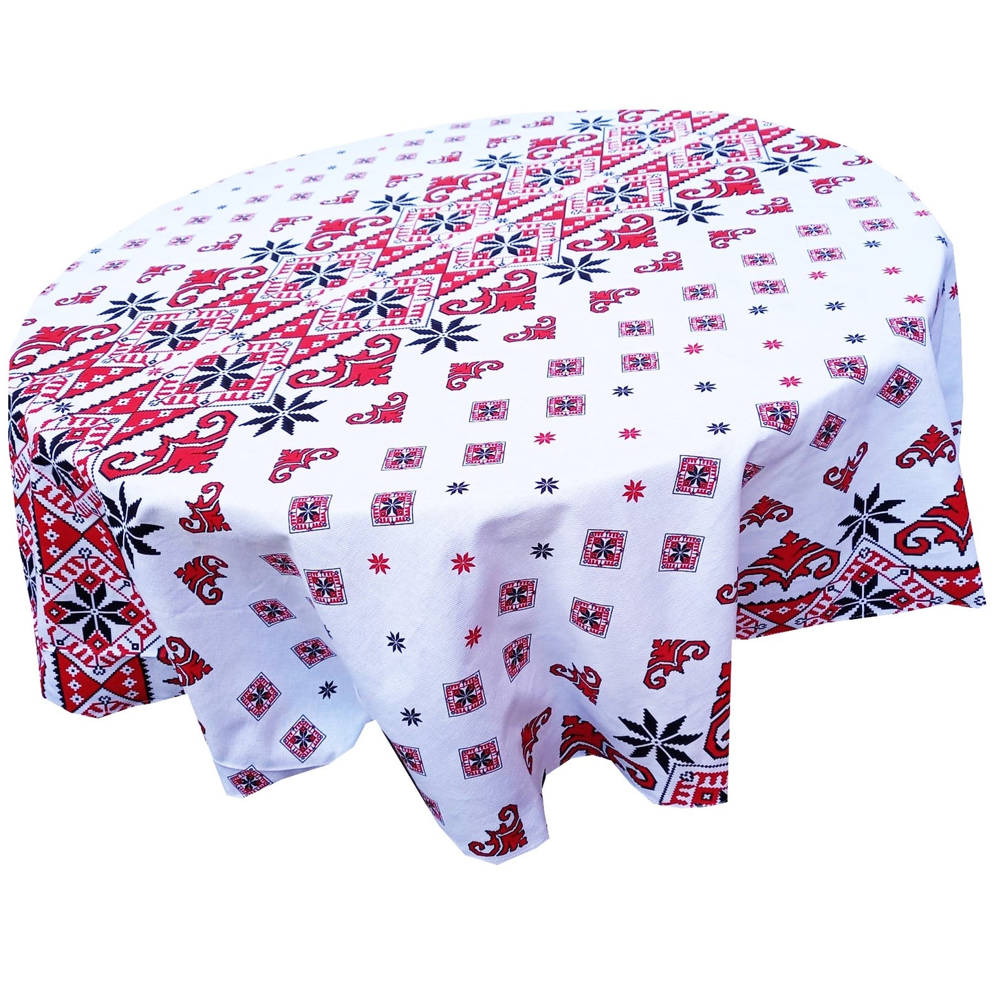 Față de masă rotundă tradițională Ardeal – bumbac de calitate, model popular românesc