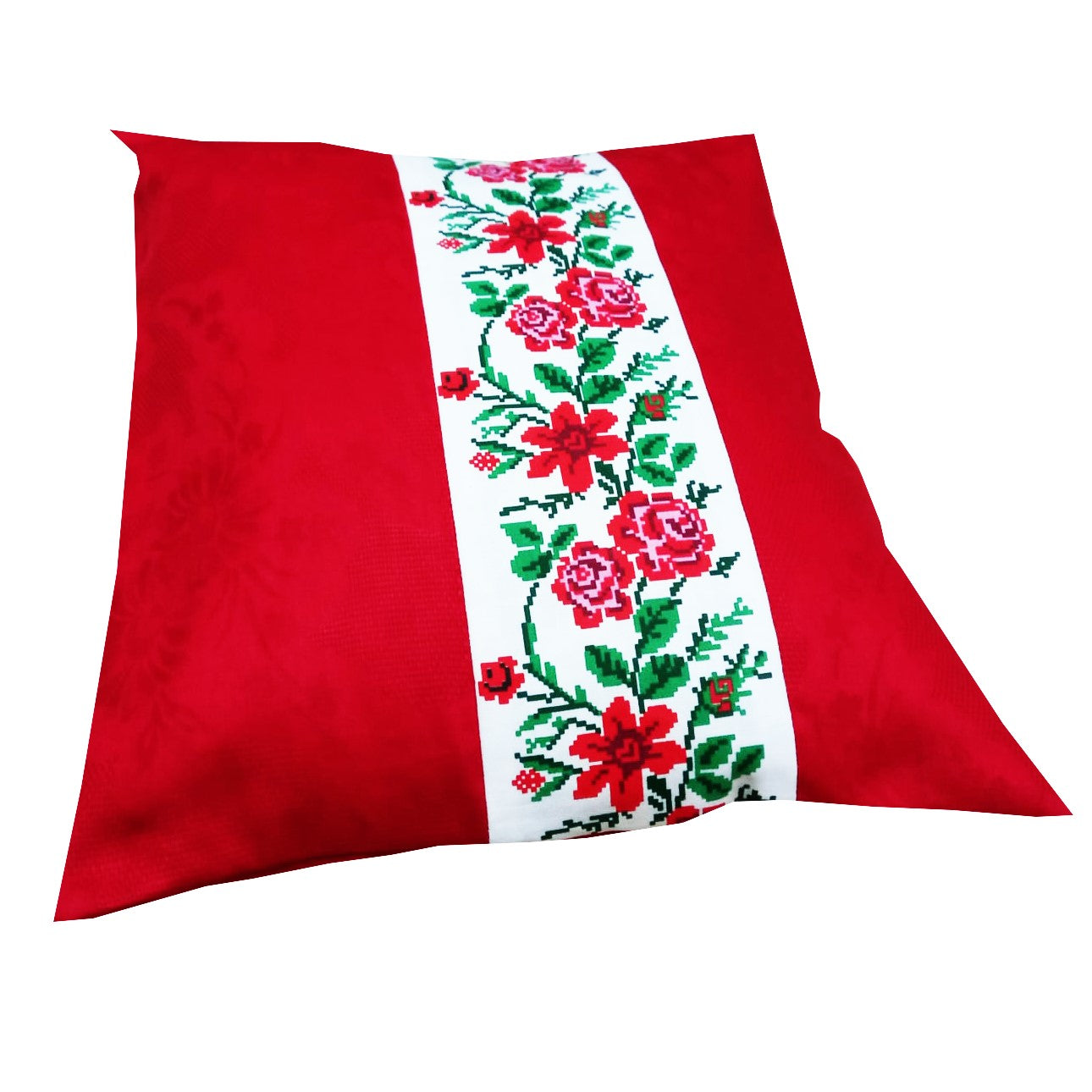 Set 2 fețe de pernă – roșu, model tradițional Moldova, 35x45 cm, MCF