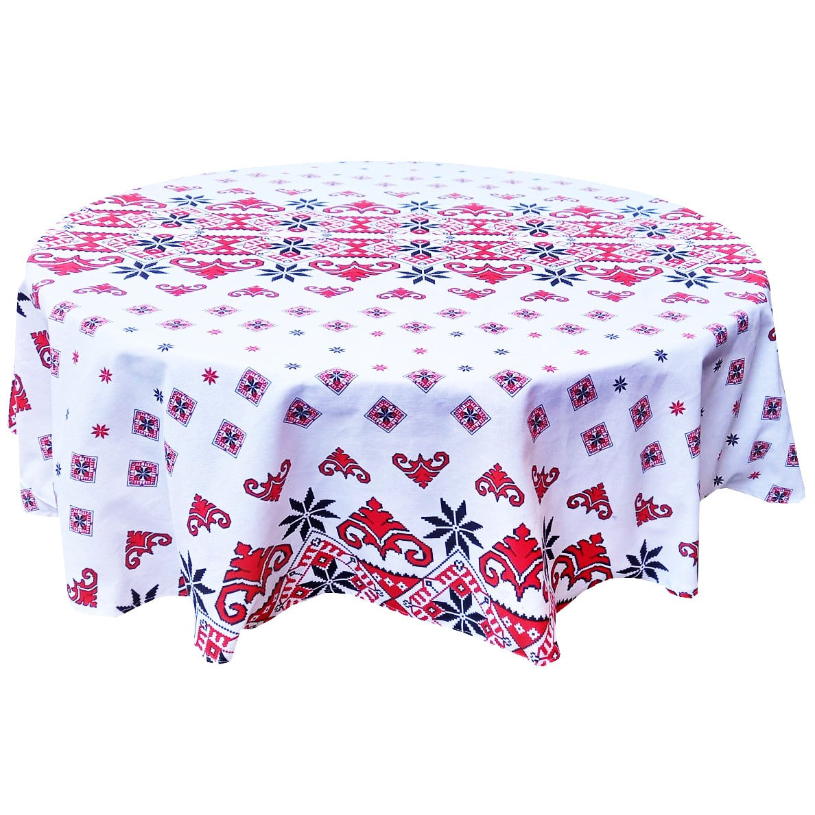 Față de masă rotundă tradițională Ardeal – bumbac de calitate, model popular românesc