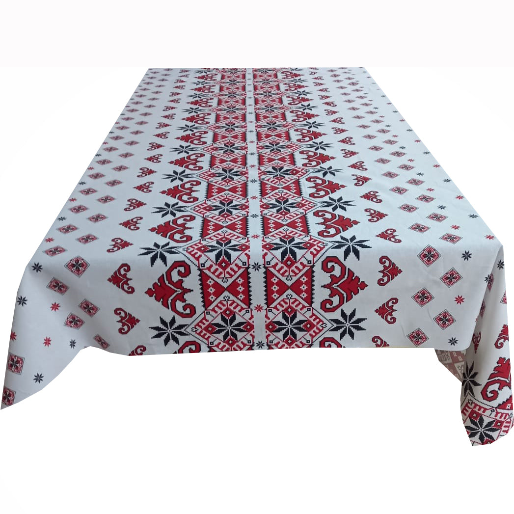 Set 8 piese Perdea fata de masa si 6 servete MCF Traditional Ardeal bumbac