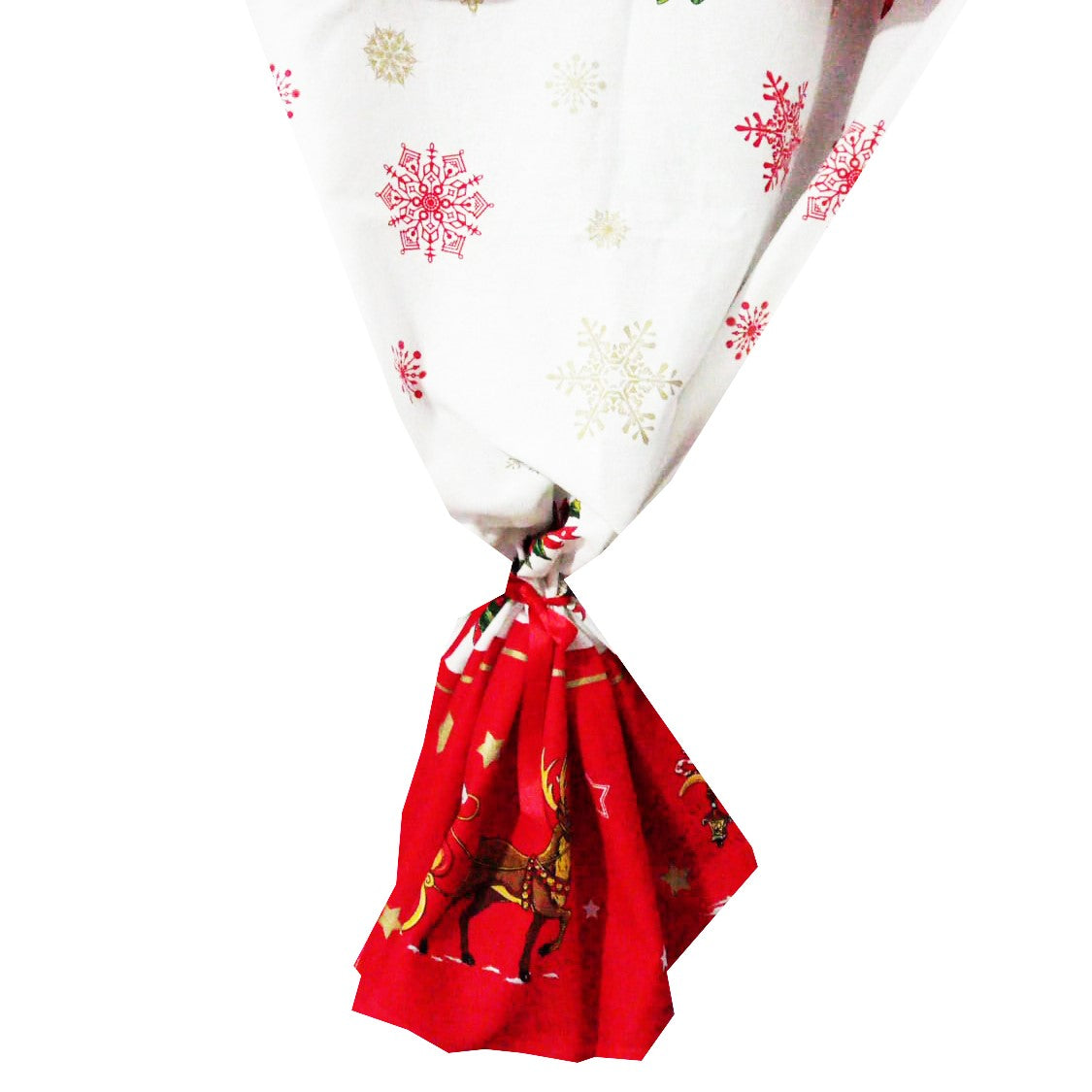 Perdea de bumbac  fulgi de zapada si reni MCF