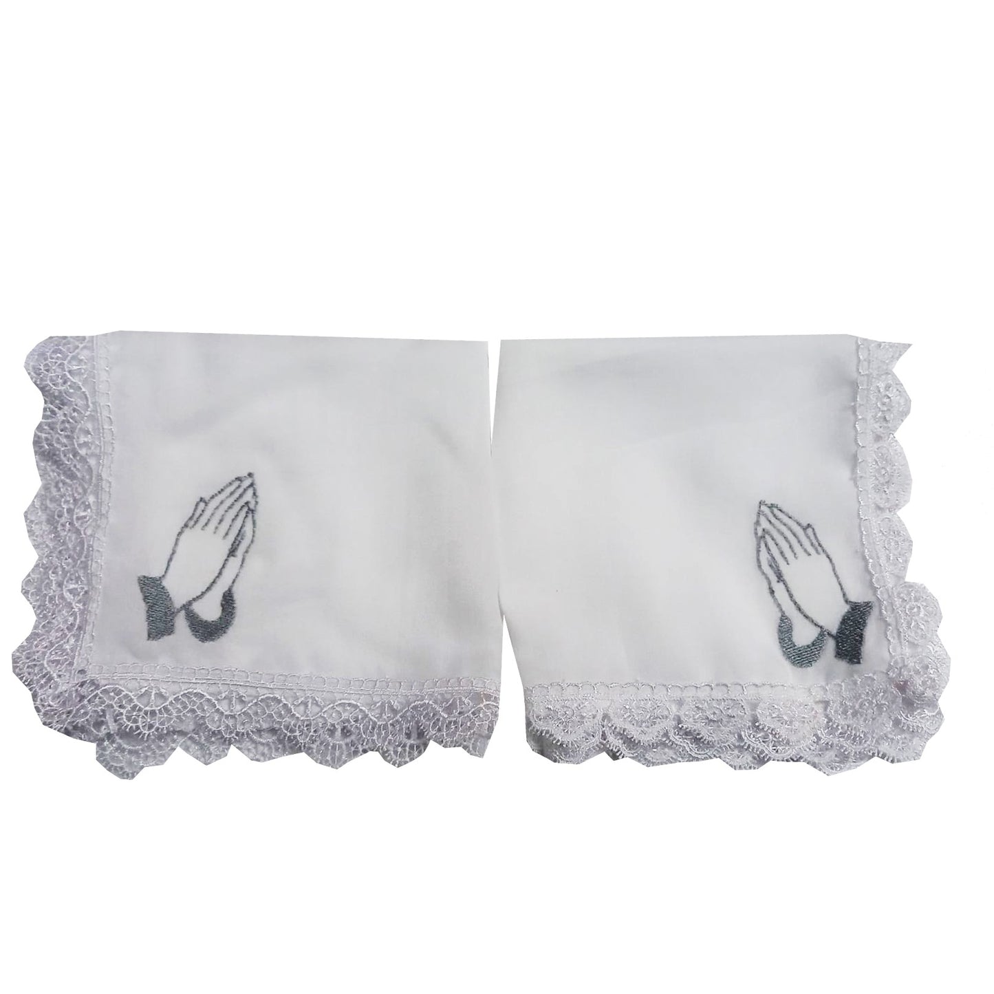 Set 2 batiste MCF maini in rugaciune bumbac brodata
