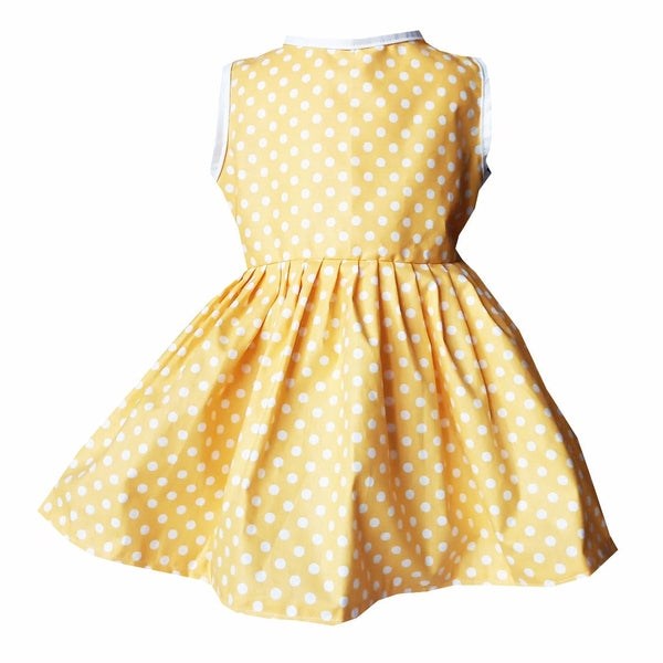 Red cotton dress with white polka dots for summer Ladybug