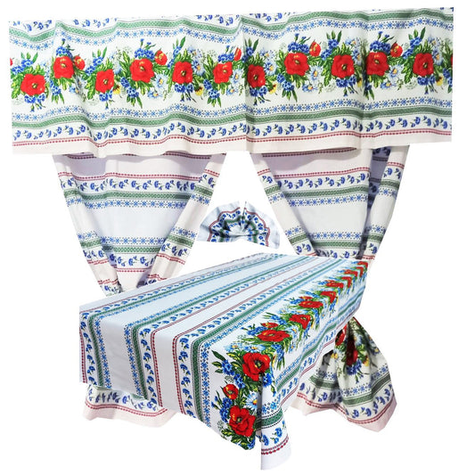 Set 8 piese perdea fata de masa si 6 servete MCF Traditional Crisana